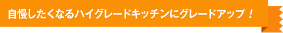 自慢したくなるハイグレードキッチンにグレードアップ !