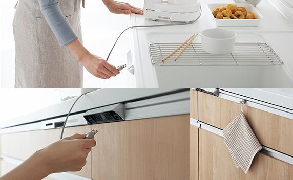 手元にあるから便利なクッキングコンセント リフォムス 定額のキッチンリフォームならリノコ